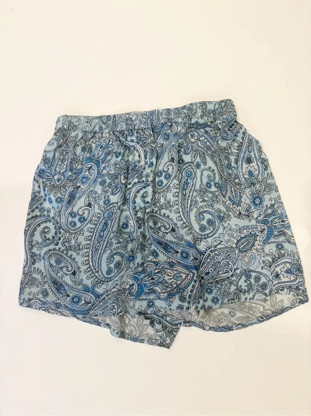 Frankie’s Bikini Fifi Set Top & Short Size S Silk Blue Paisley 2 pieces